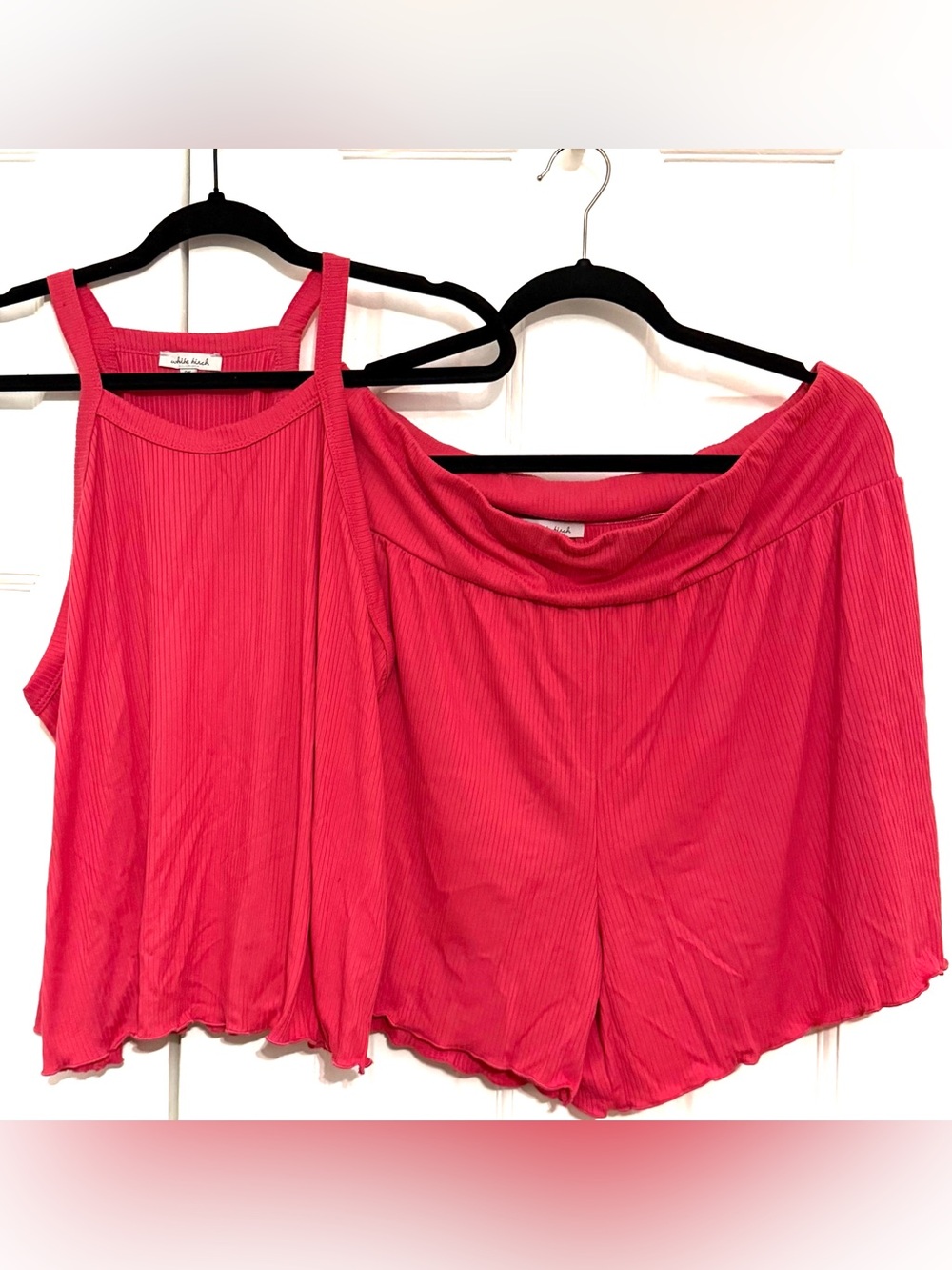WHITE BIRCH- Pink ribbed tank & 2 piece short set PLUS 2x